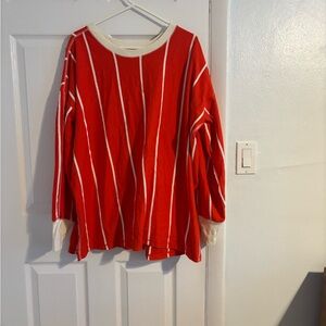 Free People Movement Red and White Top
